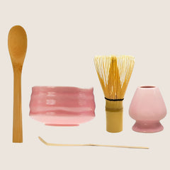 Glossy Pink Matcha Bowl Set