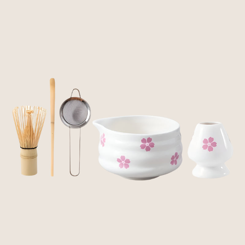 Cherry Blossom Matcha Tea Set – 5-Piece Kit